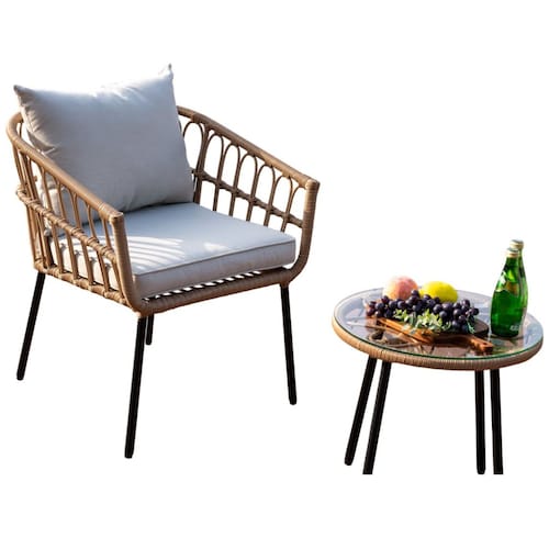 Set Dos Sillas Exterior y Mesa Acento Dalu Vintage Home
