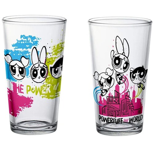 Set 4 Vasos de Vidrio Geek Industry- las Chicas Superpoderosas