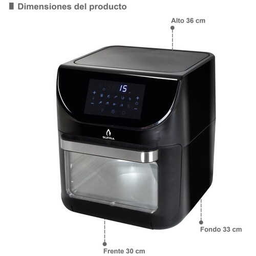 Horno Eléctrico con Freidora de Aire Supra 12Lts