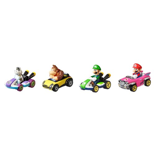 Set 4 Vehículos Mario Kart X Hot Wheels
