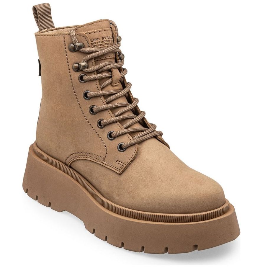 Bota Casual Urbana De Agujeta Beige Levis