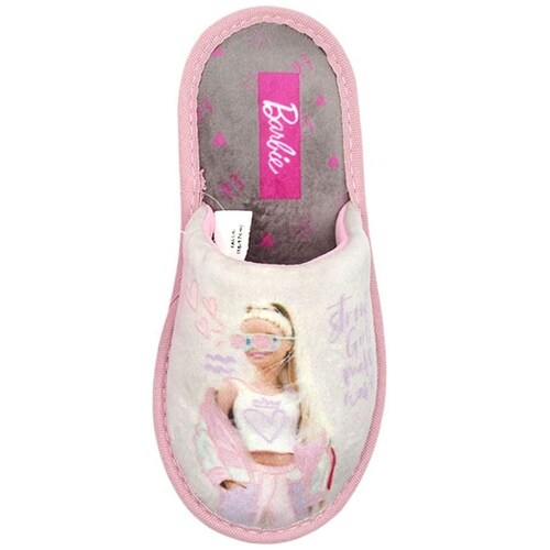Pantufla Salto de Cama Ch-Xg Gris Barbie para Niña