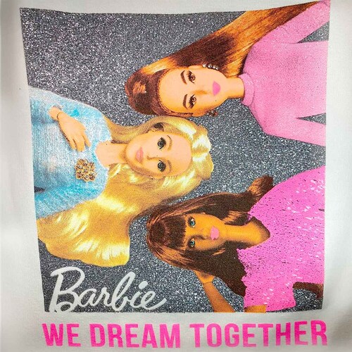 Playera Manga Corta Estampada Barbie para Niña