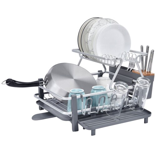 Escurridor Gris de Aluminio con Charola para Trastes Reimart.