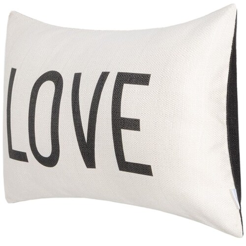 Home Nature Cojin "love" Hueso Back Negro 100% Poliéster