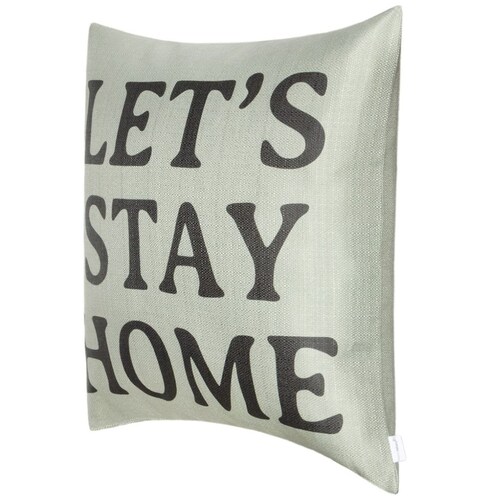 Home Nature Cojín "let´s Stay Home"  Color Musgo 100% Poliéster