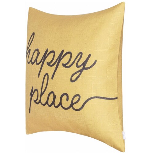 Home Nature Cojín "happy Place"  Color Mostaza 100% Poliéster