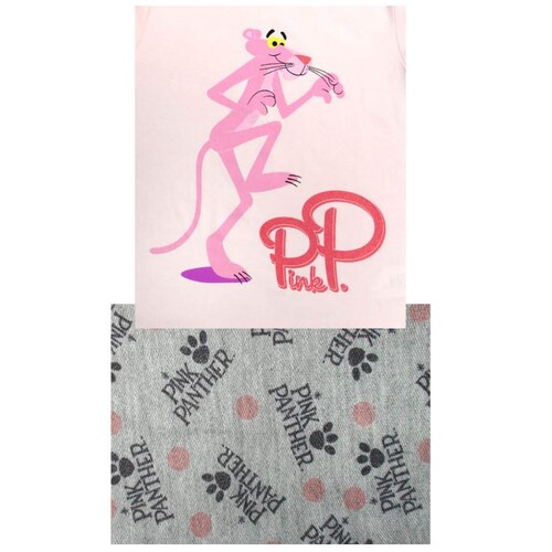 Pijama para Niña Playera Manga Corta Pantalón con Estampado Pink Panther