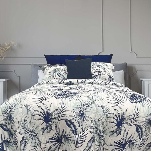 Edredón Forest Blue  Azul Home Nature - King Size