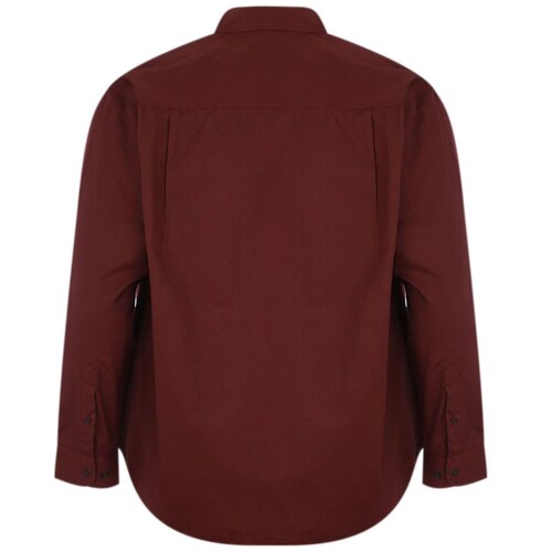 Camisa Manga Larga Lisa Vino Polo Club para Hombre Plus
