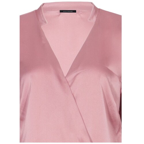 Blusa Apostrophe Manga Larga Cuello V Diseño Satín