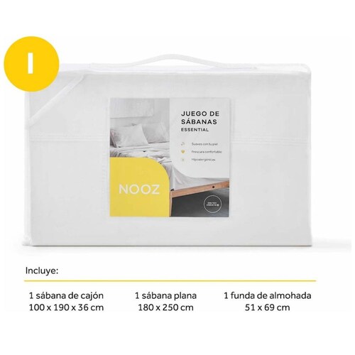 Sábanas Blancas Nooz - Individual
