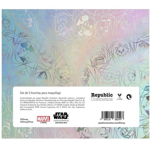 Set de 5 Brochas "disney Holographic"
