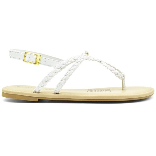 Sandalia Flat Trenzada con Ajuste Blanco Paris Hilton.
