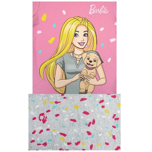 Pijama Barbie Playera Manga Larga Pantalón con Estampado para Niña