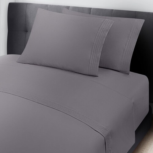 Sábanas King Size Sayer Gris Oxford Satin  Dalfiori