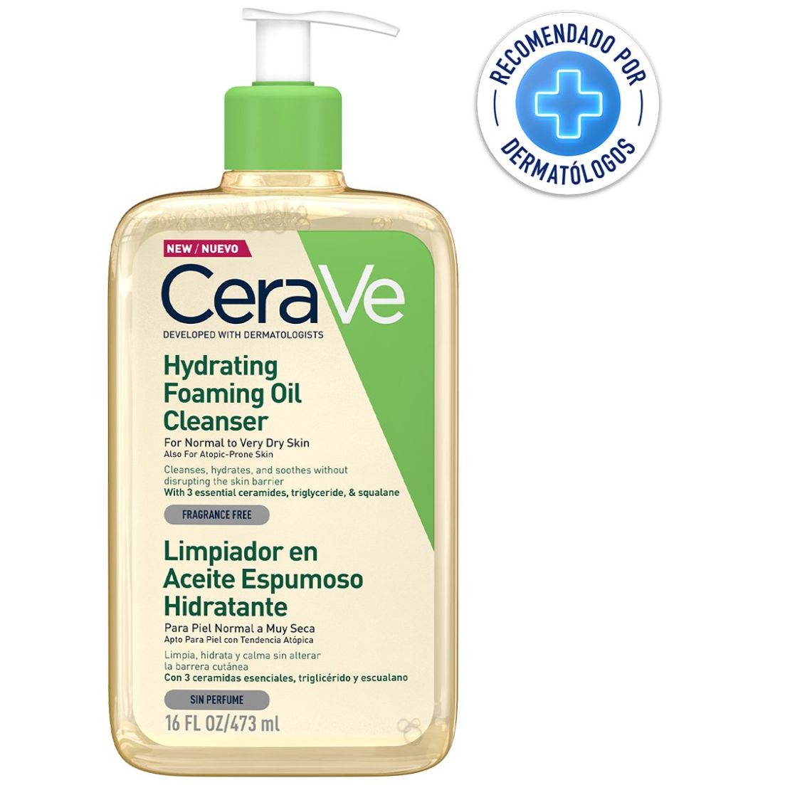 CeraVe Limpiador En Aceite Espumoso Hidratante Rostro y Cuerpo 473 ml image number 0