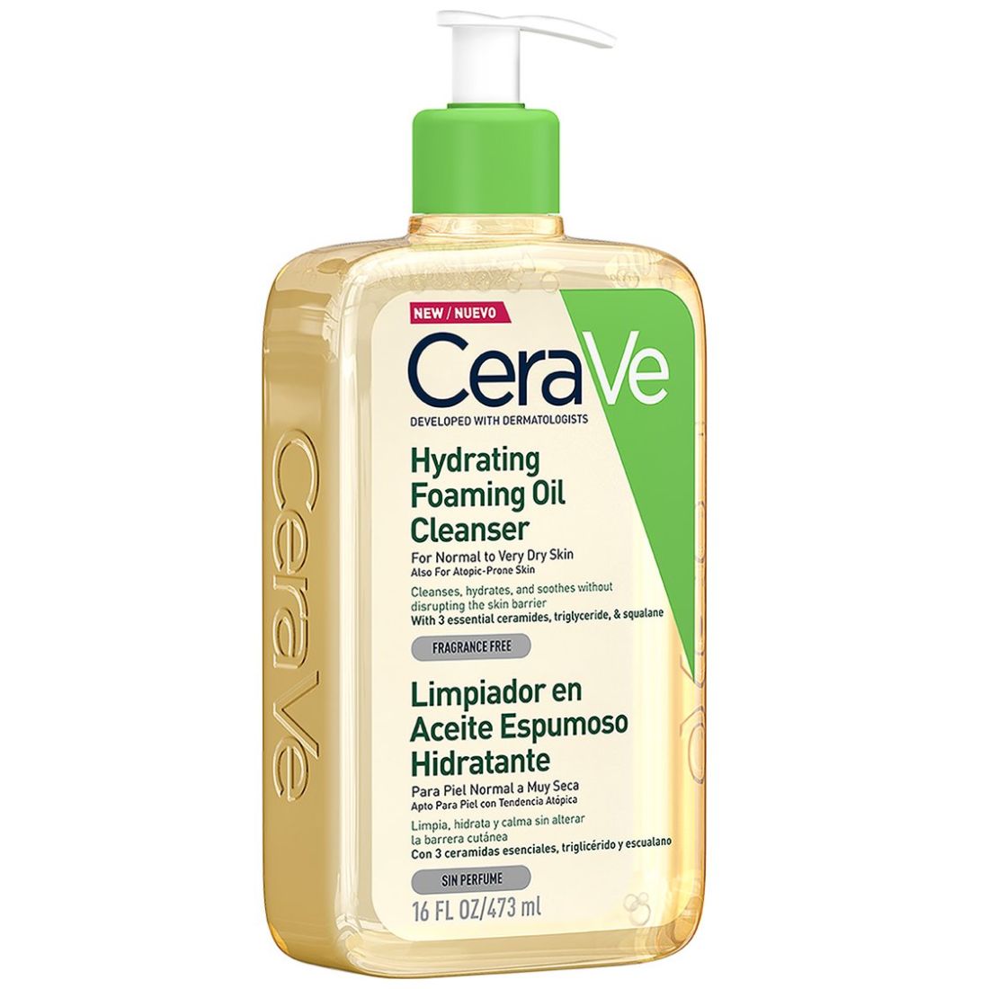 CeraVe Limpiador En Aceite Espumoso Hidratante Rostro y Cuerpo 473 ml image number 1