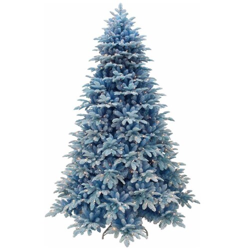 Árbol Navideño Carnduff Azul Nevado con 600 Luces 229Cm