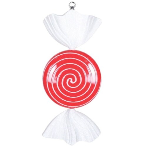 Candy Dulce Plano Rojo Espiral Blanco 46Cm