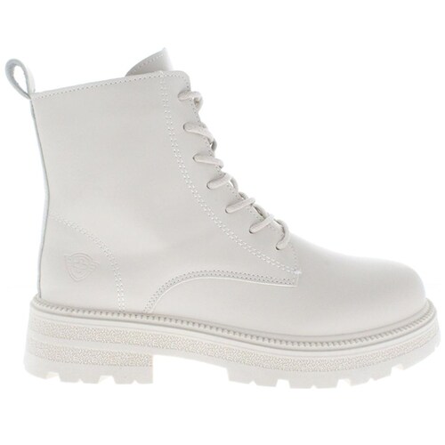 Bota Combat Beige de Agujetas con Cierre Lateral Swiss Navy