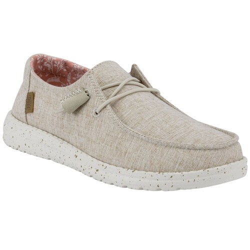 Zapato Liso Ajustable con Borde Beige Hey Dude