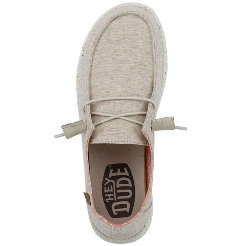 Zapato Liso Ajustable con Borde Beige Hey Dude