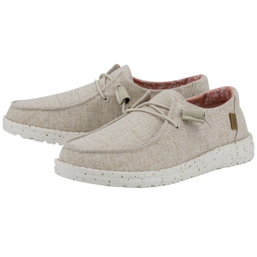 Zapato Liso Ajustable con Borde Beige Hey Dude