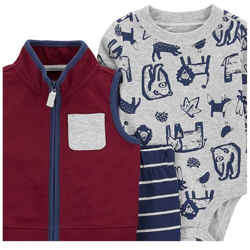 Set de 3 Piezas Carters con Chaleco para Niño