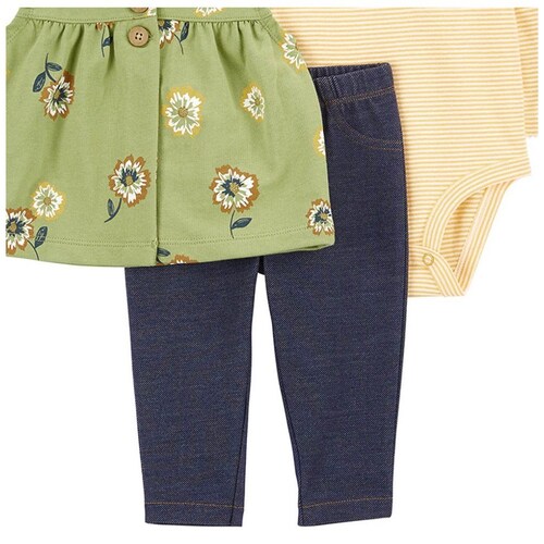 Set de 3 Piezas Carters con Chaleco para Niña