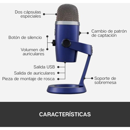 Micrófono Logitech Yeti Nano Premium Azul