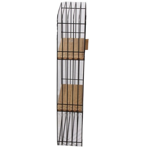 Home Nature Estante de Metal con 2 Repisas de Madera  38*15*80.5 Cm