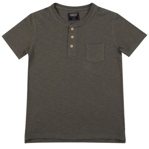 Playera Jeanious Manga Corta Cuello Henley para Niño
