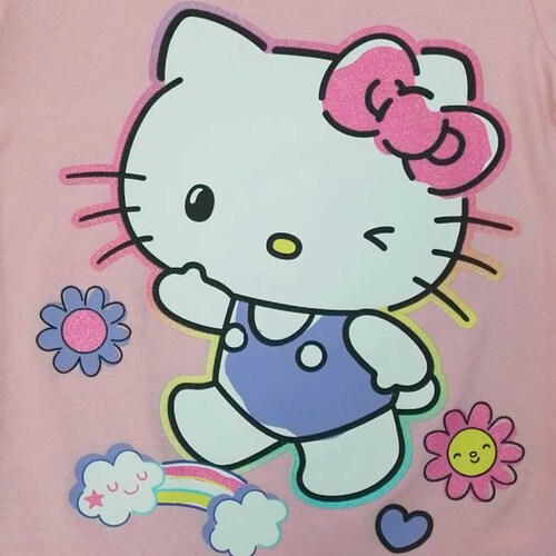 Playera para Niña Manga Corta con Estampado Hello Kitty
