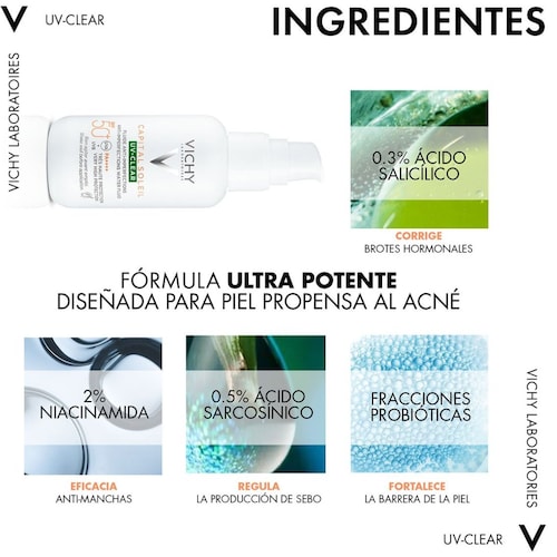 Vichy Protector Solar Anti-Imperfecciones Uv-Clear Fps 50+
