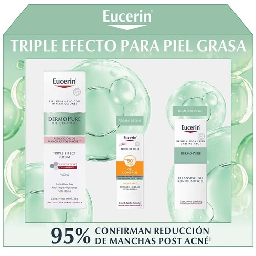 Eucerin Pack Dermo Pure Serum Triple Efecto 30 Ml + Dermo Pure Gel 20 Ml + Sun Oil Control 5 Ml