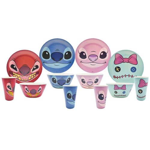 Vajilla Stich 12 Piezas de Bambu Fun Kids