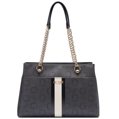Bolsa Satchel Negro Suavizado Guess Factory