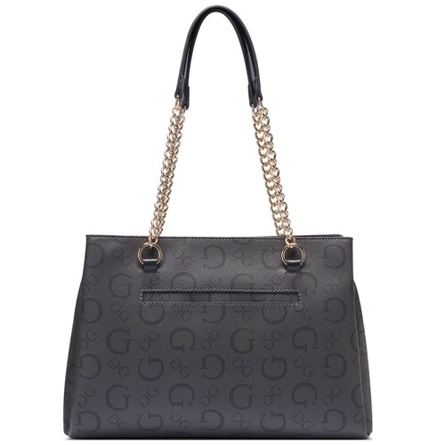 Bolsa Satchel Negro Suavizado Guess Factory