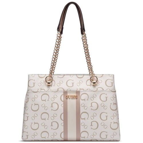 Bolsa Satchel Beige Guess Factory