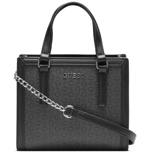 Bolsa Top Zip Negro Suavizado Guess Factory