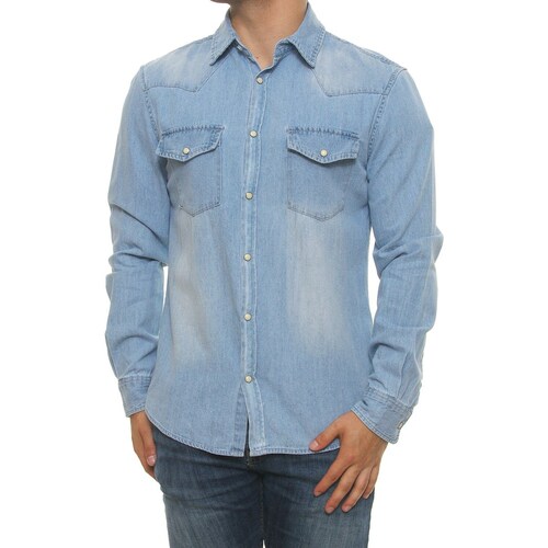 Camisa Casual Manga Larga de Mezclilla para Hombre Jeanious