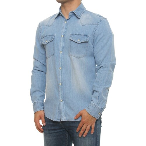 Camisa Casual Manga Larga de Mezclilla para Hombre Jeanious