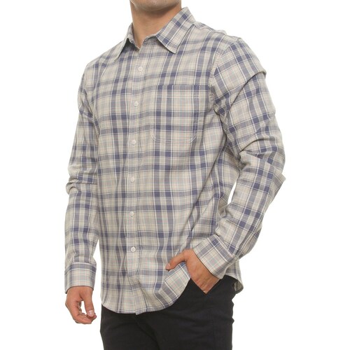 Camisa Casual a Cuadros Manga Larga para Hombre Jeanious