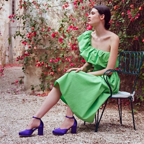 Zapatilla Morada con Plataforma Y Pulsera Xti