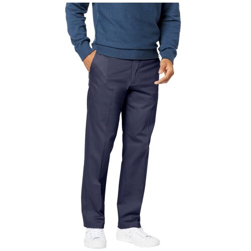 Pantalon Dockers Homme Bleu Marine - Taille 38x34 - Coupe Classique (Flat Front) - Coton - Neuf Avec Défaut