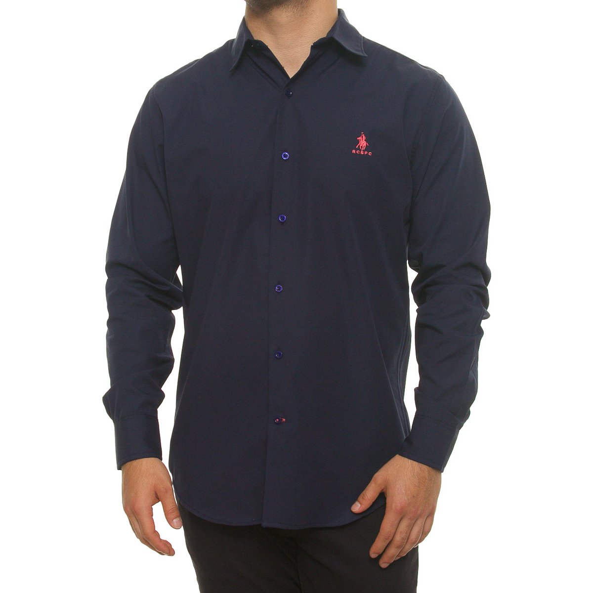 Camisa Casual Slim Fit Lisa Manga Larga para Hombre Polo Club