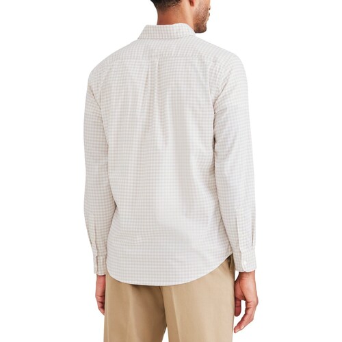 Chemise Habillée Dockers Homme - Signature Confort Flex - Sans Plis - Blanc - Taille M - Manches Longues