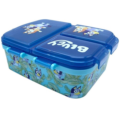 Hermético Rectangular Azul Multi Compartimento Bluey