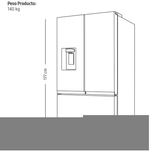 Refrigerador Samsung  Rf32Cg5411B1Em con Despachador 30.5 Ft Negro